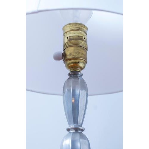 Metal Art Deco Pewter Table Lamp, 1920s For Sale - Image 7 of 13