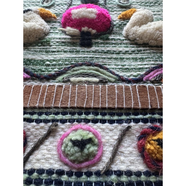 Large Mid-Century Scandinavian Studio Textile Wall Hanging Tufted Wool Tapestry, 1970s For Sale - Image 10 of 13