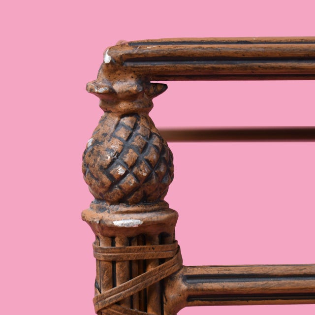Faux Bamboo Metal Coffee Table For Sale - Image 4 of 5
