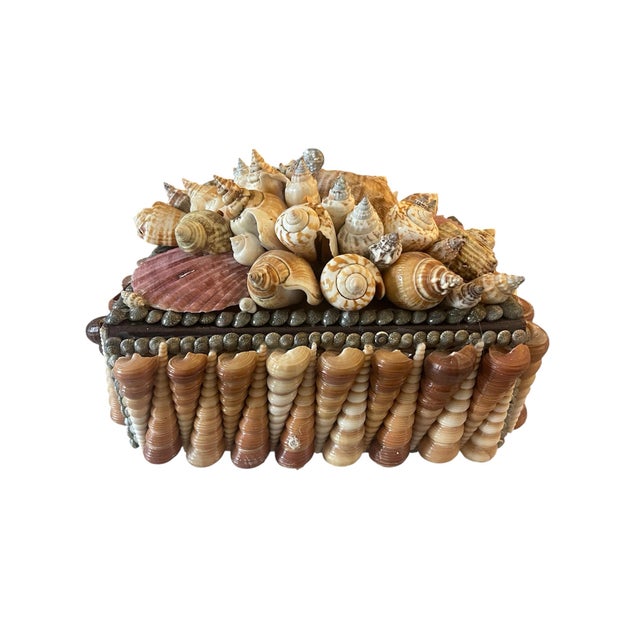 Shabby Chic Vintage Shell Box For Sale - Image 3 of 4
