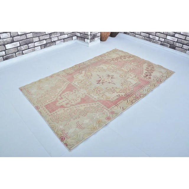 Apricot Antique Vintage Floor Carpet For Sale - Image 8 of 10