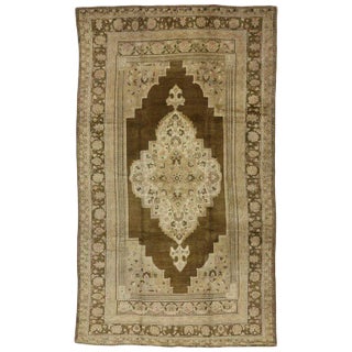 Vintage Mid-Century Turkish Oushak Rug - 7′8″ × 13′2″ For Sale