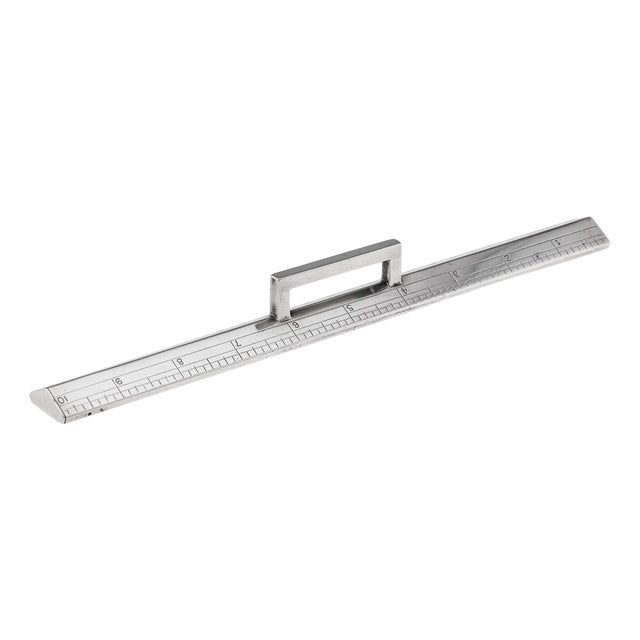 Antique British Silver Weighted Ruler by John Gloag Murdoch, 1910 For Sale