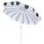 Metal Meze 9 Ft Crank Umbrella, Green Cabana Stripe/White Pole For Sale - Image 7 of 9