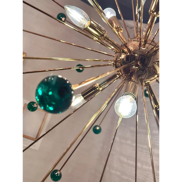 Contemporary Green Star Murano Glass Sputnik Light by Simoeng For Sale - Image 3 of 11