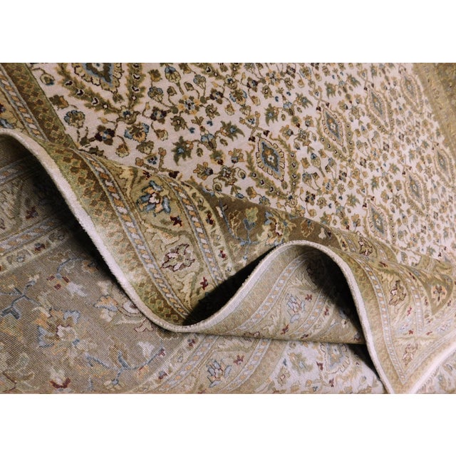 Beige Hand-Knotted Indo-Persian Rug- 8'x 10' For Sale - Image 8 of 18