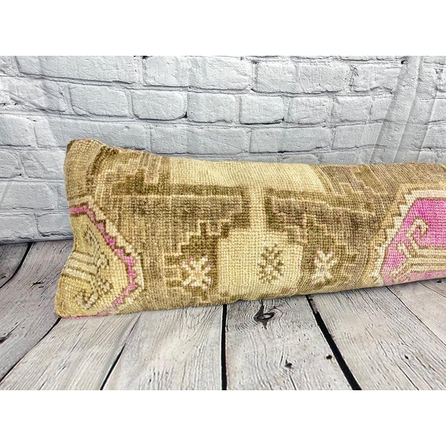12 x 46 Lumbar Rug Pillow Nomadic Nommos Turkish Pillow Cushion Cover For Sale In Houston - Image 6 of 7