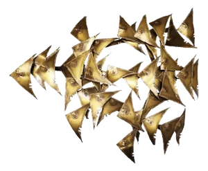 Mid 20th Century Brutalist Brass Angelfish Wall Sculpture