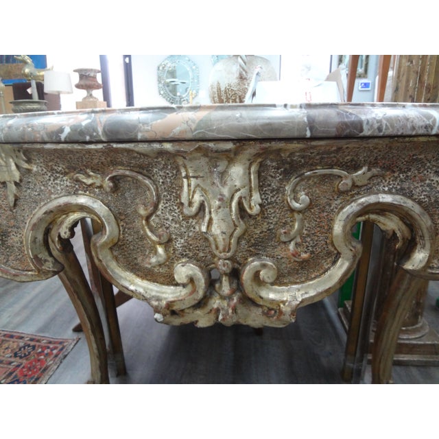 17th Century Italian Giltwood Console Table From Naples For Sale - Image 4 of 12