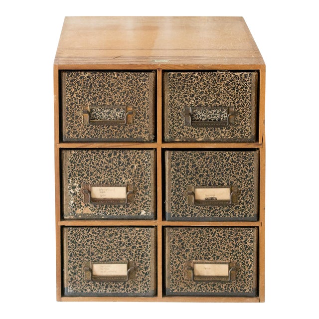 1960s Midcentury Apothecary Card Catalog Cabinet For Sale