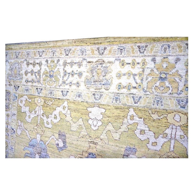 Textile 21st Century Turkish Oushak Wool 9x13 Gold, Ivory & Gray Handmade Area Rug #1144134 For Sale - Image 7 of 11