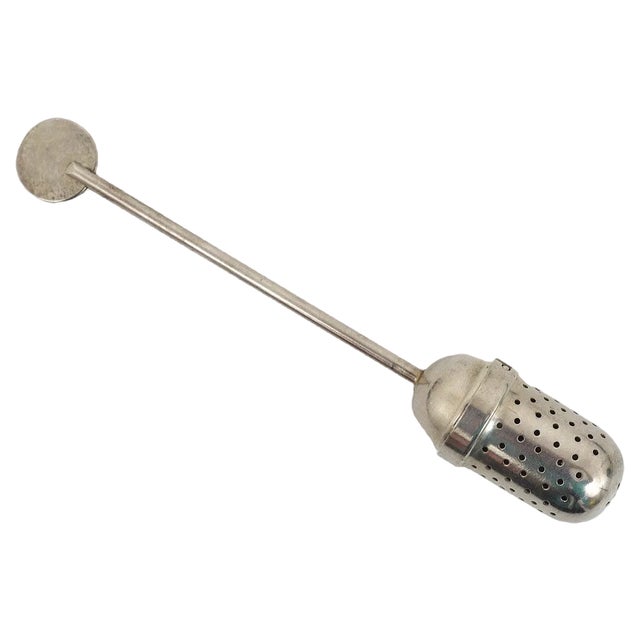 Bauhaus Silver Plated Tea Ball Diffuser attributed to Christian Dell, Weimar, Germany, 1920s For Sale