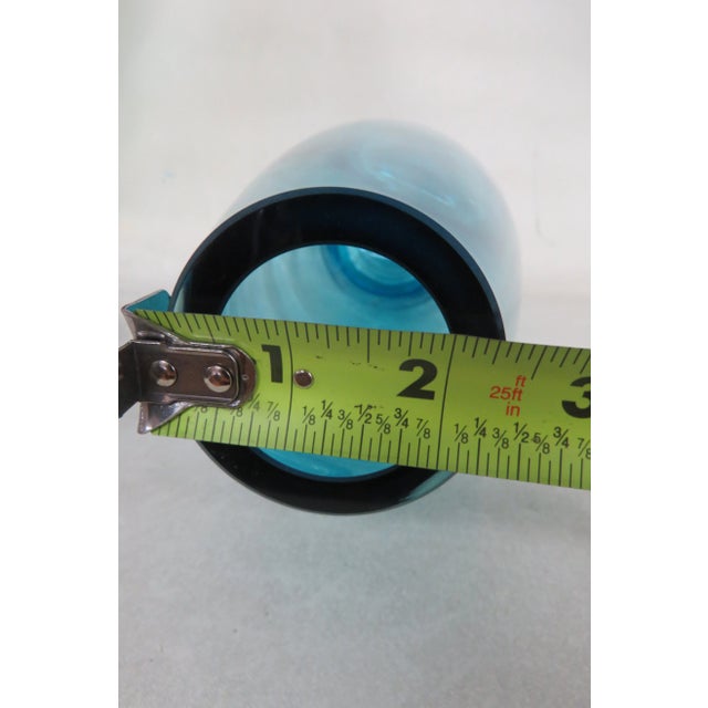 Marquis by Waterford Crystal Blue 16 Inches Mid Century Tall Vase For Sale - Image 9 of 12