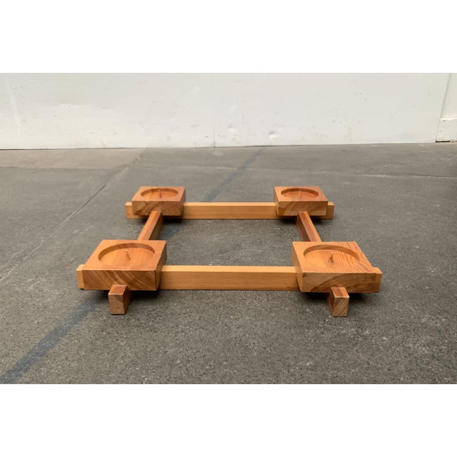 Mid-Century Brutalist Scandinavian Wooden Candleholder, 1960s For Sale - Image 16 of 18