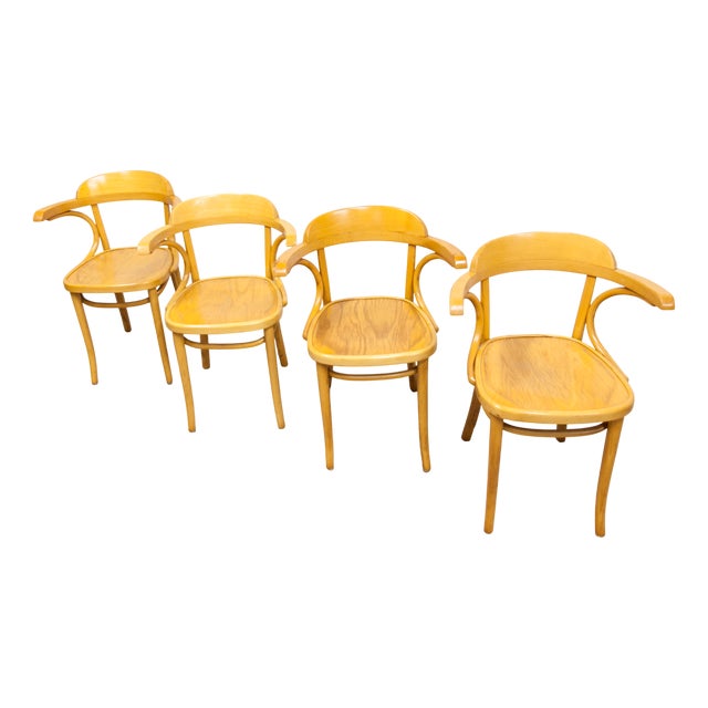 Bistro Armchairs, 1960s, Set of 4 For Sale