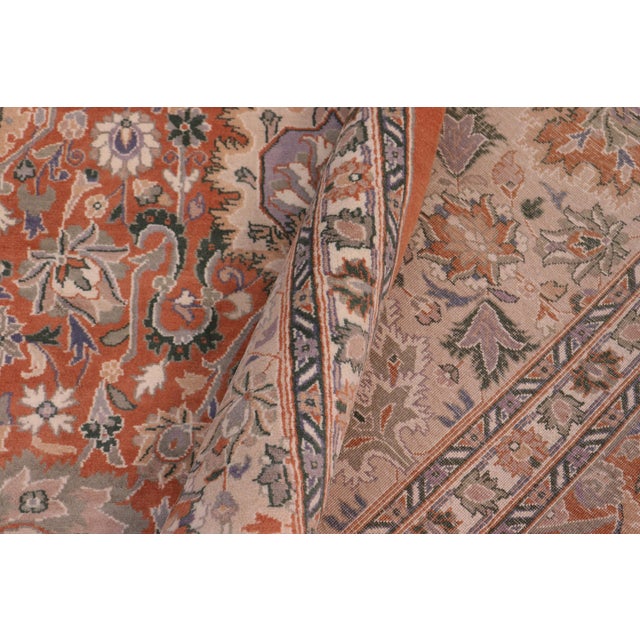 Textile Shabby Chic 1990's Pak-Persian Rust/Beige Wool Rug - 8'10'' X 12'1'' For Sale - Image 7 of 9