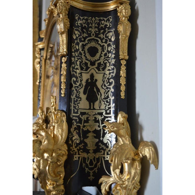 19th Century Monumental 19th Century French Boulle Cartel Clock With Pedestal For Sale - Image 5 of 15