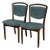 Vintage Danish Teak Dining Chairs Set of 2 Mid Century Modern Upholstered Chairs For Sale