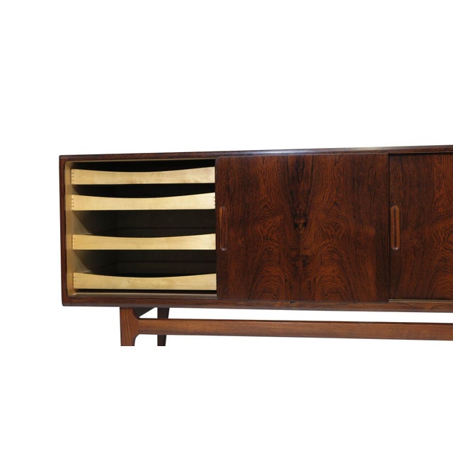 Mid 20th Century Elegant Danish Brazilian Rosewood Credenza For Sale - Image 4 of 10