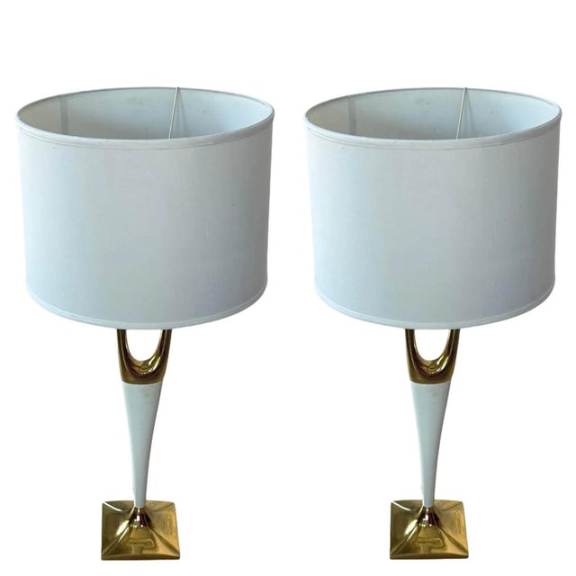 Cream Foy Table Lamps by Hickory Chair, Set of 2 For Sale - Image 6 of 6