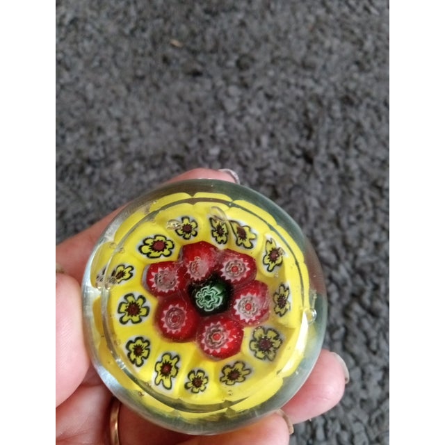 GORGEOUS Murano Style Millefiore 3in Paperweight This gorgeous 3-inch Murano Millefiore paperweight is a stunning example...