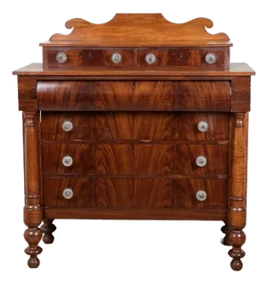 Antique Late Federal Flame Mahogany Chest of Drawers C. Late 1830s