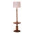 Early 20th C French Louis XIII Walnut Barley Twist Floor Lamp With Table For Sale