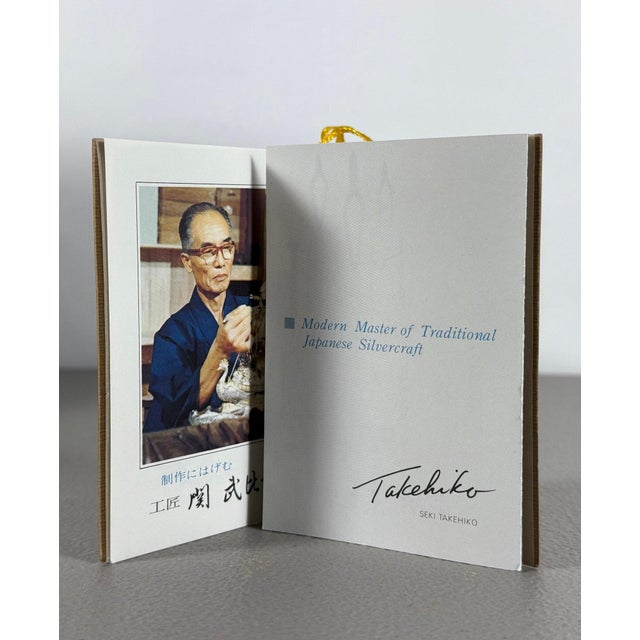Rare Seki Takehiko Signed 985 Silver Yacht Model Original Box and Case Maritime Art For Sale - Image 15 of 17