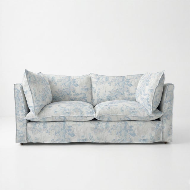 Not Yet Made - Made To Order Sophie Conran Coco 2.5 Seater Sofa - Andrew Martin Midsummer Faded Blue with Knife Edge Cushion For Sale - Image 5 of 5