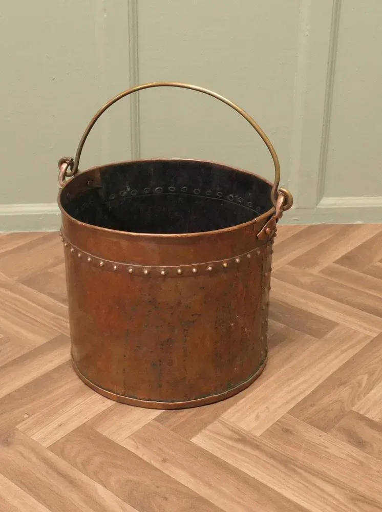 Antique Copper Coal Bucket, 1800s | Chairish