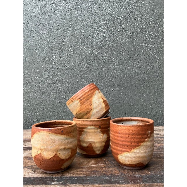 Vintage Original Studio Pottery Cups - Set of 4 For Sale In West Palm - Image 6 of 12
