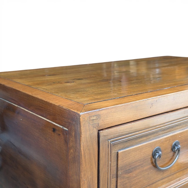 Late 20th Century Chinese Elm End Cabinet For Sale - Image 4 of 11