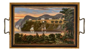 Folk Art Hudson River at West Point Decorative Tray