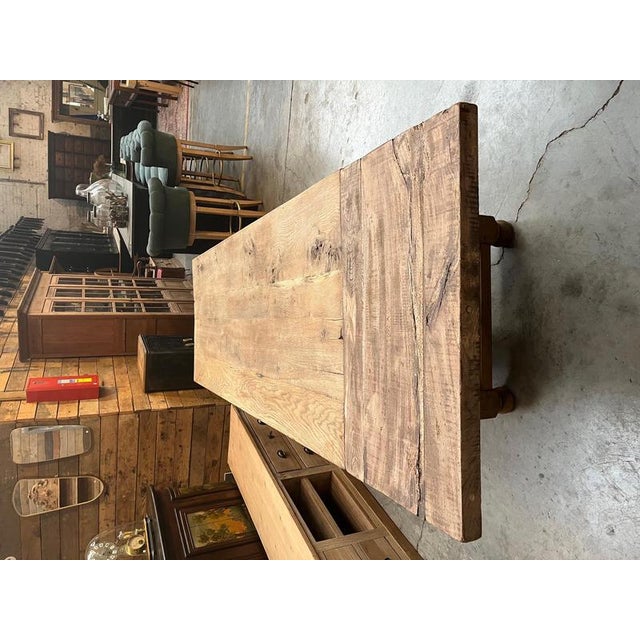 Early 20th Century Oak Farmhouse Table For Sale - Image 9 of 15
