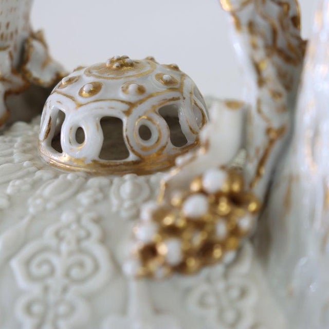 Limoges, France Antique French Jacob Petit Limoges Figural Porcelain Teapot Signed C1880 For Sale - Image 4 of 6