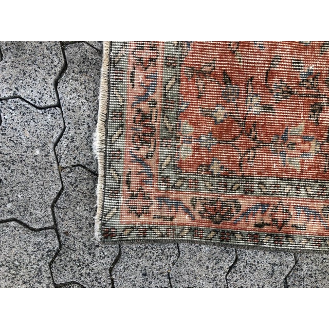 1960s Vintage Orange Distressed Rug For Sale - Image 9 of 11