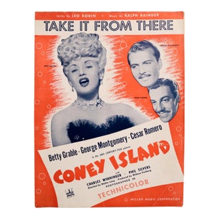 1942 American Music Sheet - Take It From There, Coney Island For Sale