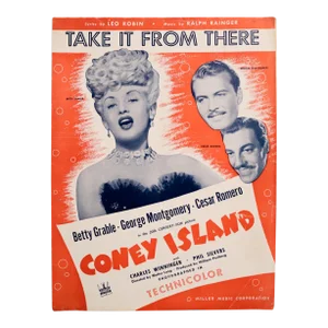1942 American Music Sheet - Take It From There, Coney Island