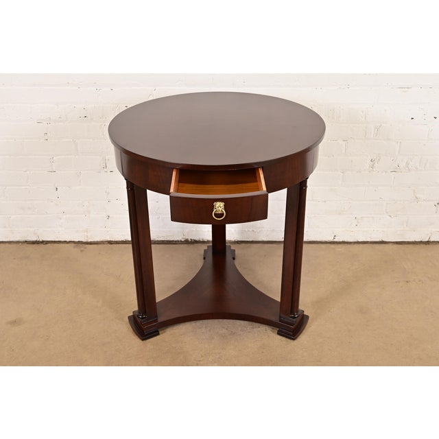 Baker Furniture French Empire Mahogany Gueridon or Tea Table, Newly Refinished For Sale In South Bend - Image 6 of 16
