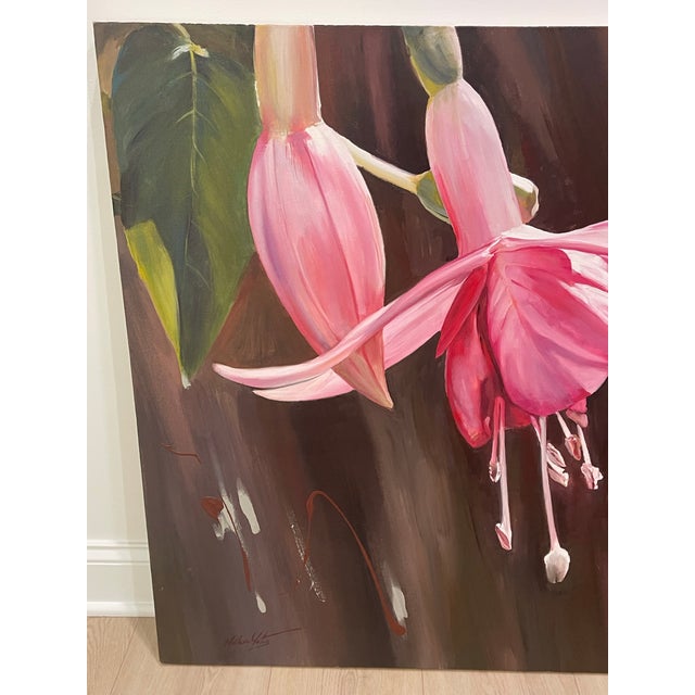 Textile Melissa Mailer Yates Painting Fuchsia Oil Painting For Sale - Image 7 of 10