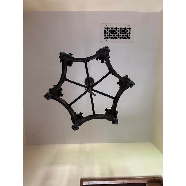 Gothic 6 Light Hexagonal Chandelier For Sale - Image 4 of 10