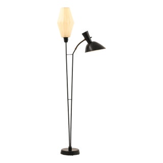 Floor Lamp with Black Lacquered Metal Structure from Hans Bergström, 1950s For Sale