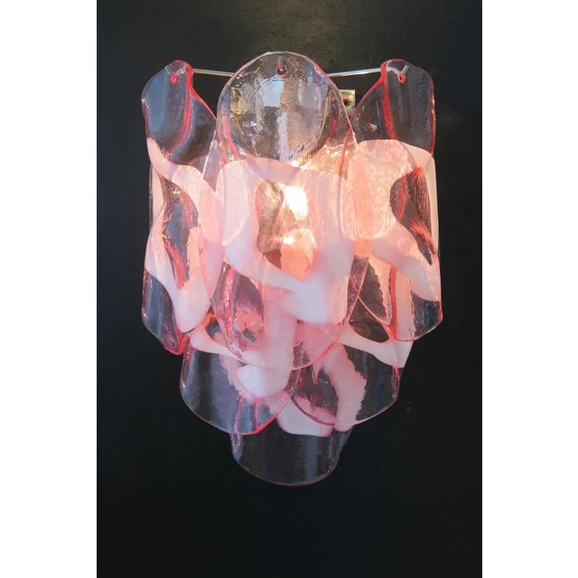 Murano Murano 6 Pink/Rose Lattimo Glass Sconces - a Pair For Sale - Image 4 of 10