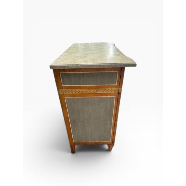 2000 - 2009 Drexel Heritage Neoclassical Hand-Painted Chest With Faux Marble Top For Sale - Image 5 of 17