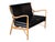 Scandinavian Modern Walnut & Black Leather Loveseat – Sculptural Frame For Sale - Image 9 of 11