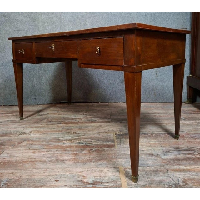 Louis XVI Flat Desk in Mahogany For Sale - Image 12 of 12