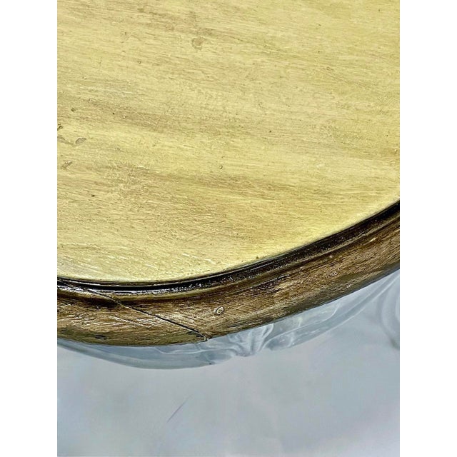 White Vintage Painted Leg & Streaked Top Carved Table For Sale - Image 8 of 9