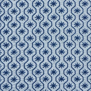 Sample - Schumacher Gigi Embroidery Fabric in Blue For Sale