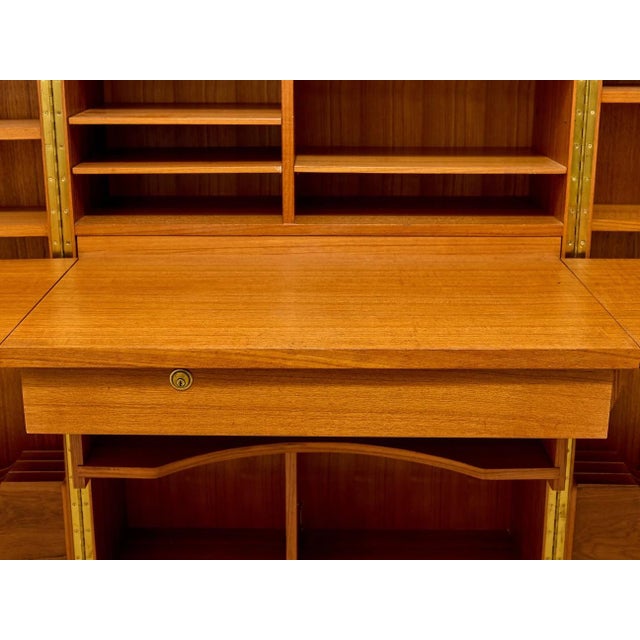 Mid 20th Century Vintage Danish Modern Teak Transformer Desk Cabinet For Sale - Image 5 of 12