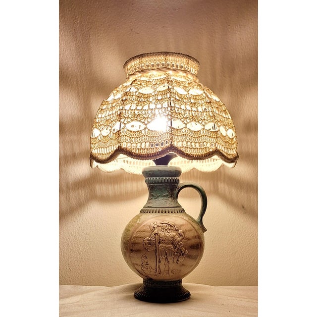 1970s Vintage Table Lamp with Ceramic Base by Bewatt, 1970s For Sale - Image 5 of 9